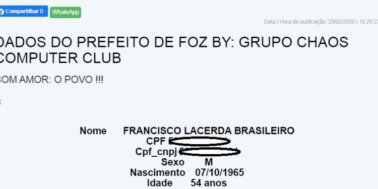 Grupo de hackers invade site da prefeitura e expõe dados de Chico Brasileiro