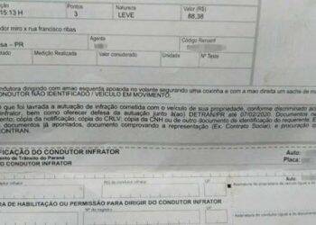 Em Ponta Grossa, motorista é multada por comer coxinha enquanto dirige