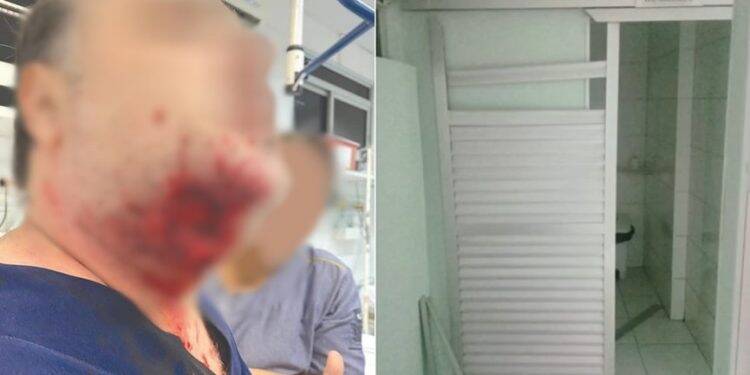 Paciente surta e arranca pedaço do pescoço de médico com mordida