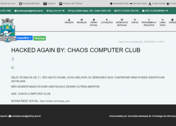Prefeitura de Foz tira site do ar após segunda invasão em 24 horas