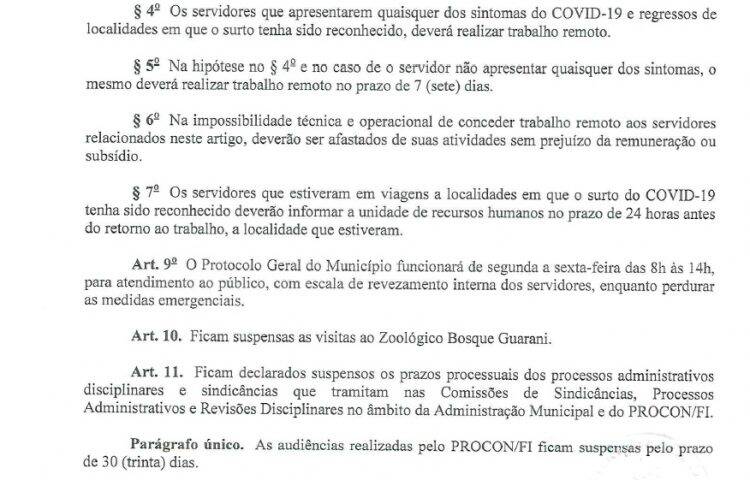 Decreto em Foz fecha academias, danceterias, casas de shows, feiras, tabacarias e eventos