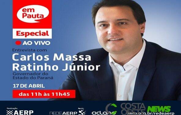 Rede Costa Oeste transmite ao vivo entrevista com o Governador Ratinho Junior