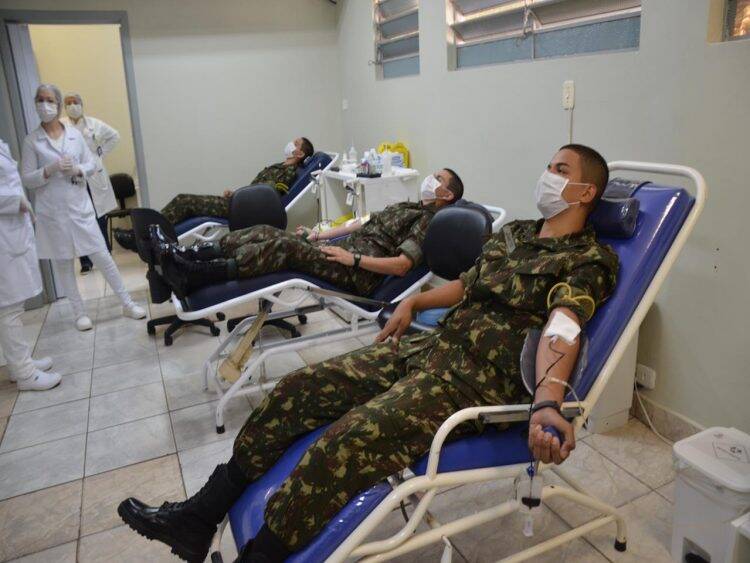 Forças de segurança realizam ação solidária para doação de sangue