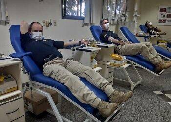 Forças de segurança realizam ação solidária para doação de sangue