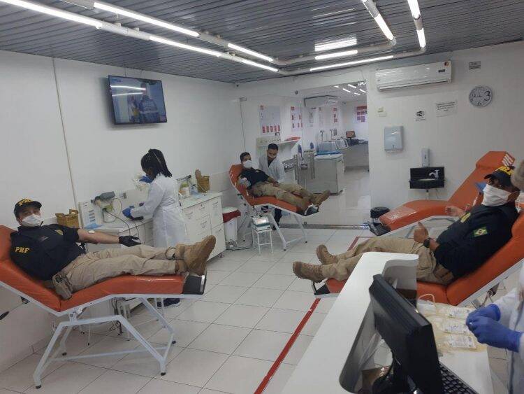 Forças de segurança realizam ação solidária para doação de sangue