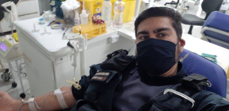 Forças de segurança realizam ação solidária para doação de sangue