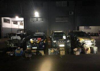 Forças Federais fazem grande apreensão de mercadorias na barranca do Rio Paraná