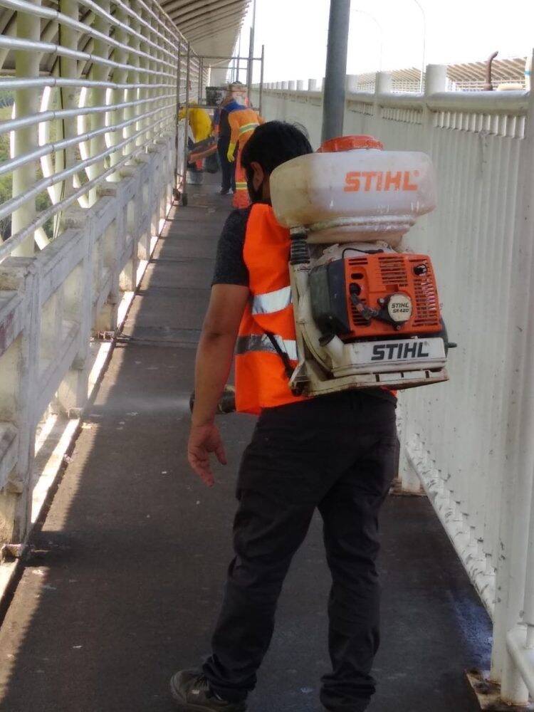 Ação integrada realiza limpeza e desinfecção da Ponte da Amizade