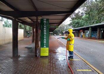 Sanepar faz limpeza e desinfecção do Terminal de Transporte Urbano (TTU)