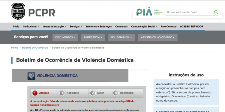 Polícia Civil oferece registro de BO de violência doméstica pela internet