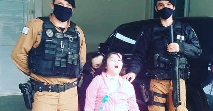 Rotam visita garotinha que sonhava em conhecer a Polícia Militar