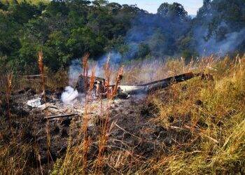 Helicóptero que transportava cocaína cai na região dos Campos Gerais, no Paraná