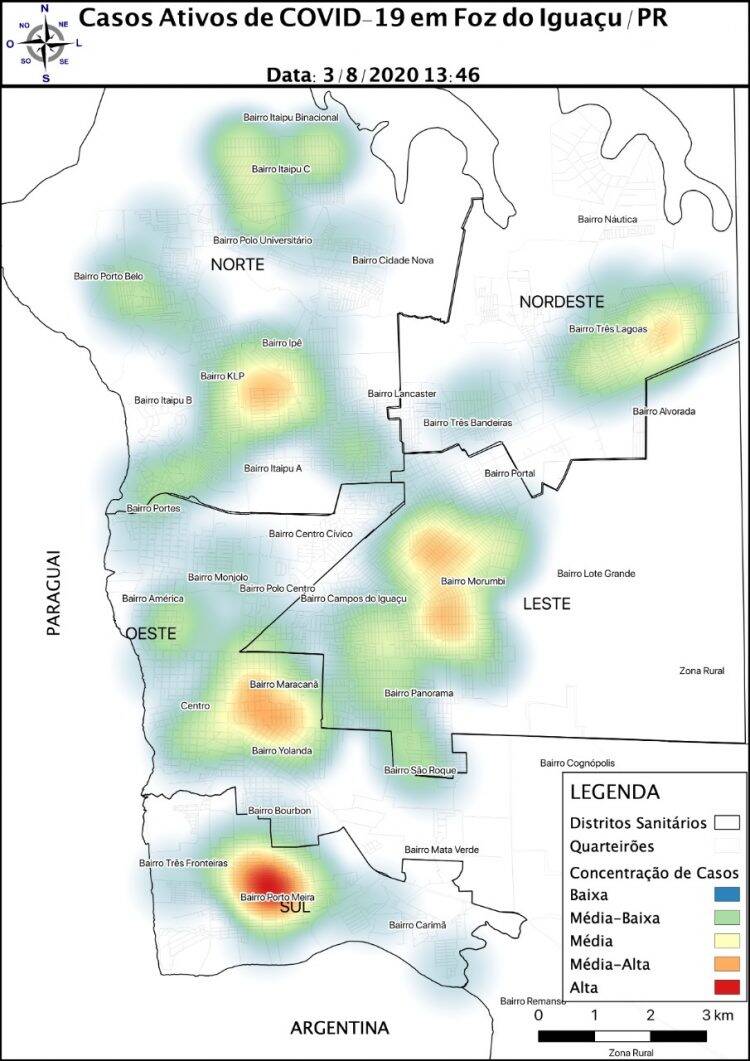 Porto Meira aparece em Alerta Vermelho no Mapa de Calor da Covid-19