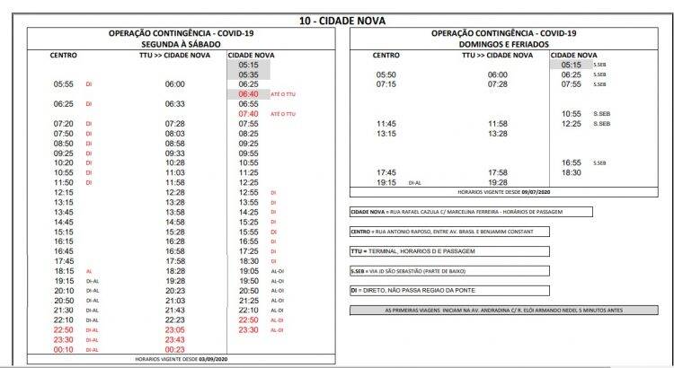 Veja a nova tabela de horário do transporte coletivo que passa a valer na quinta, 03