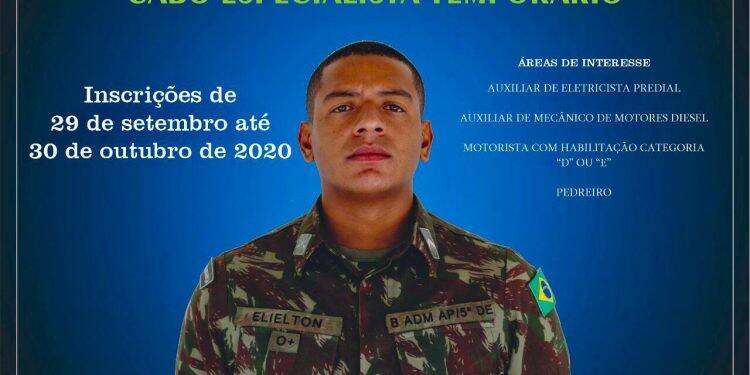 Exército Brasileiro tem vagas abertas para cabo temporário