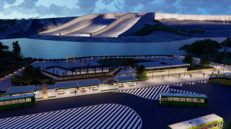 Em obras: Mirante do Vertedouro da Itaipu começa a ganhar um novo visual