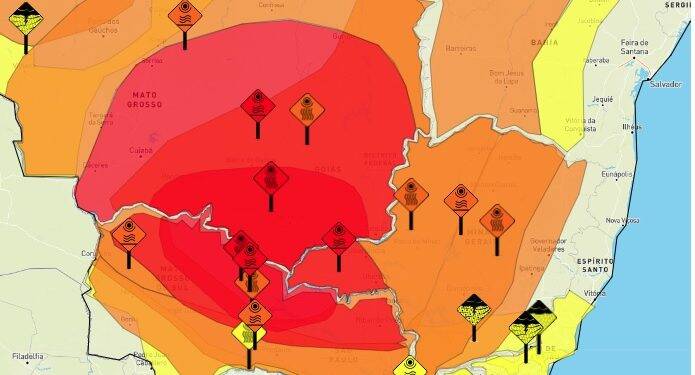 Inmet alerta para risco de morte no Centro-Oeste devido a onda de calor