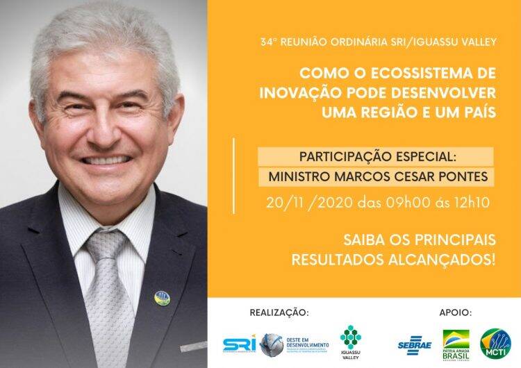Ministro Marcos Pontes participa de encontro on-line sobre inovação na Região Oeste