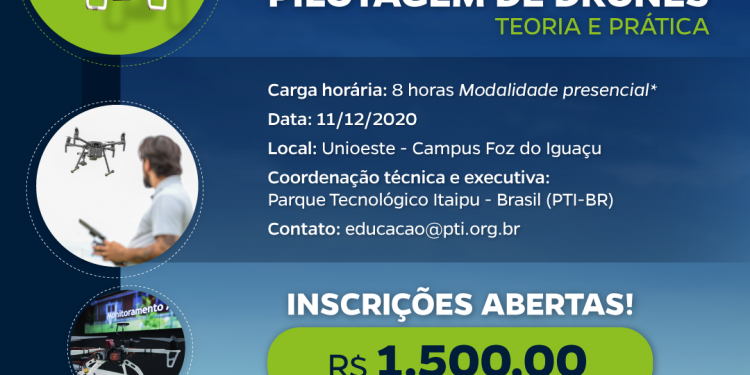 PTI abre inscrições para curso de qualificação profissional em pilotagem de drones