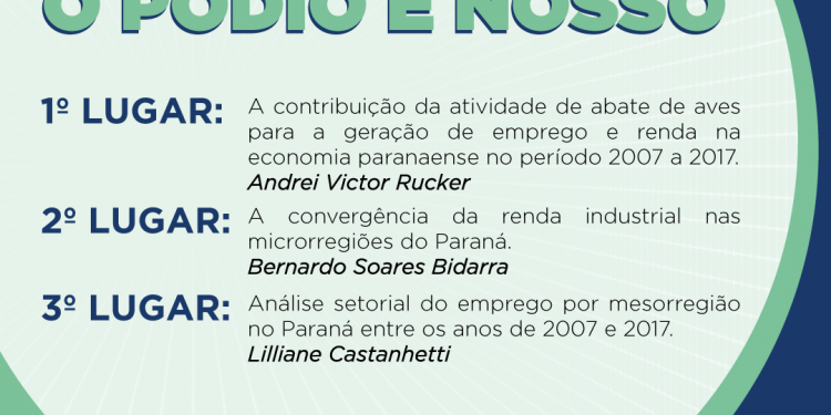 Pesquisas da Unioeste são contempladas no 30º Prêmio Paraná de Economia
