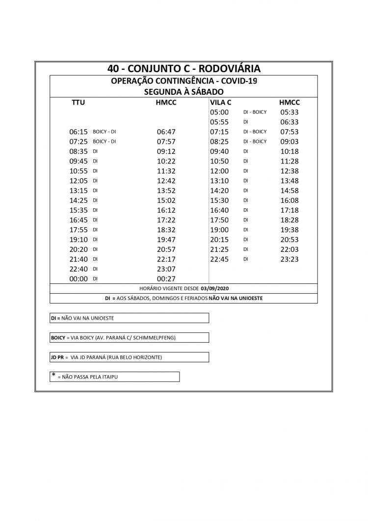 Transporte Coletivo terá 15 novos horários a partir desta sexta-feira, 04