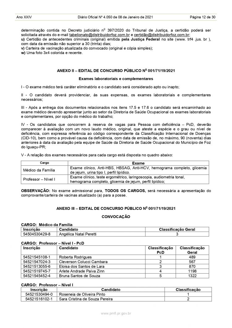 Veja a lista de professores convocados que foram aprovados no último concurso