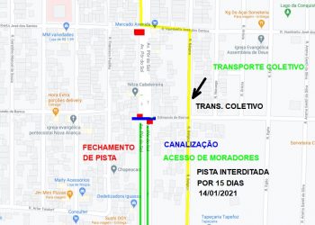 Foztrans interdita Avenida Pôr do Sol para obras de drenagem no Jardim São Luís