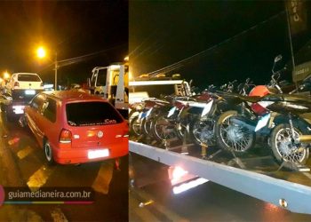 Medianeira: veículos e motos são apreendidos após PM acabar com aglomeração e som alto