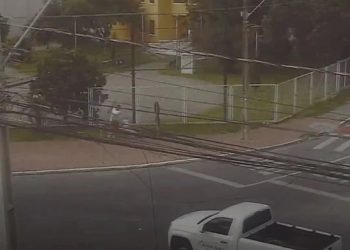 Vídeo mostra momento em que homem e criança de 3 anos são atacados por pitbull