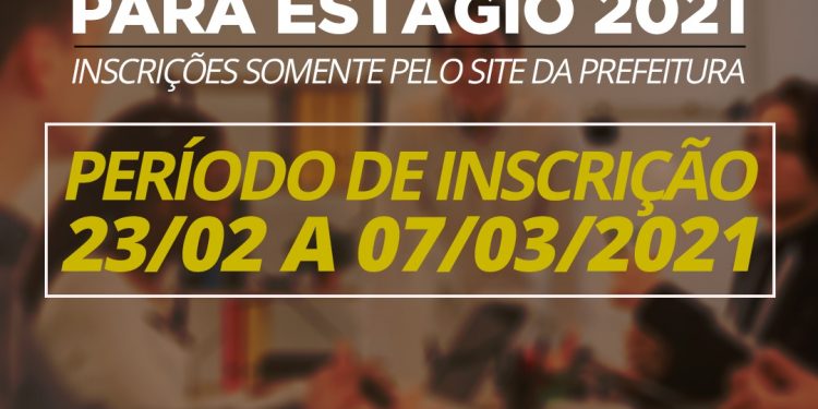 Inscrições para estágio na prefeitura estão abertas