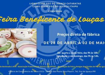 Começa a Feira Beneficente de Louças do Lions Clube