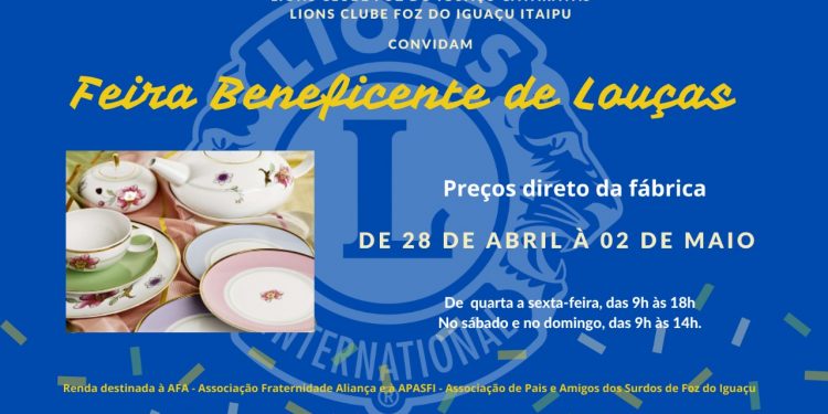 Começa a Feira Beneficente de Louças do Lions Clube