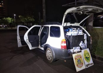 Policiais apreendem veículo com cigarros em Santa Terezinha