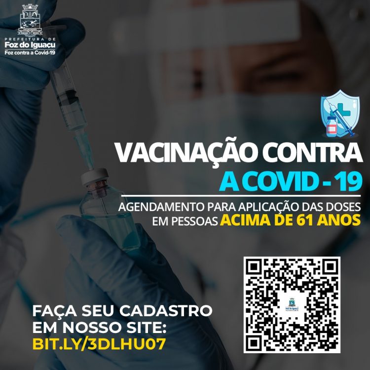 Vacinação contra covid-19 para pessoas de 61 anos ou mais é retomada neste sábado, 24