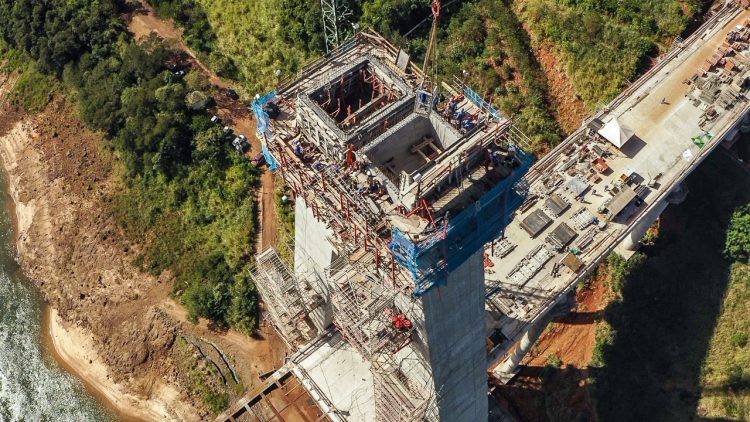 Ponte da Integração atinge 52% de execução, com investimentos de 38% dos recursos previstos por Itaipu