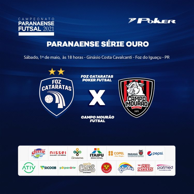 Foz Cataratas Poker Futsal recebe o Campo Mourão neste sábado