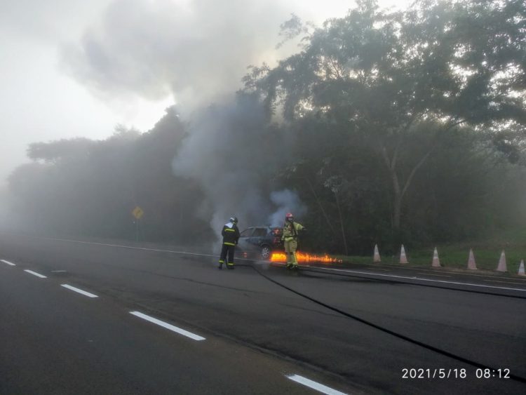Bombeiros de Itaipu atuam para liberar via após temporal de sexta-feira (21)