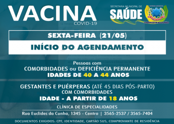 São Miguel do Iguaçu inicia vacinação entre 40 e 44 anos com comorbidades