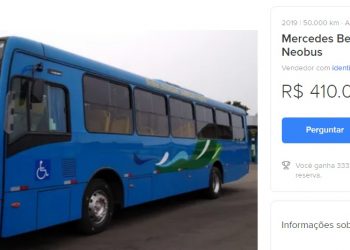 Ônibus com ar-condicionado que circulavam em Foz estão à venda no Mercado Livre