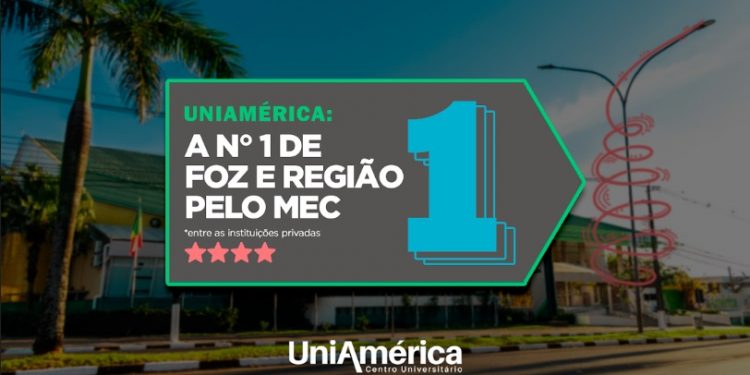 UniAmérica é número 1 entre as faculdades particulares em Foz e região pelo MEC