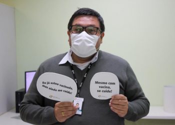 Mesmo vacinados colaboradores do HMCC reforçam os cuidados contra a covid-19