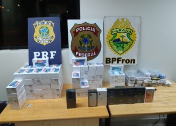 Policiais apreendem ônibus na BR 277, próximo a Céu Azul