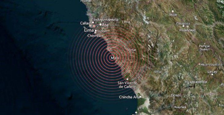 Tremor de magnitude 6 atinge a costa central do Peru