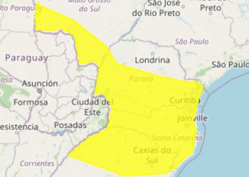 INMET alerta para risco de tempestade em Foz entre domingo, 06, e segunda, 07