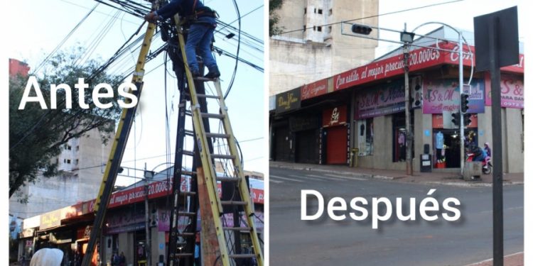 Emaranhado de fios em Cidade do Leste estão com os dias contados