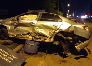 Colisão e capotamento deixa quatro feridos na BR-277, em Três Lagoas