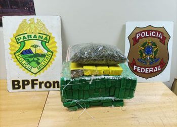 BPFRON e Polícia Federal apreende 28, kg de maconha em Foz do Iguaçu