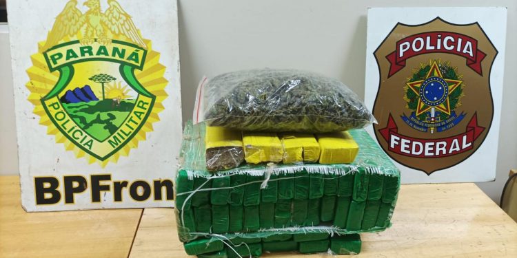 BPFRON e Polícia Federal apreende 28, kg de maconha em Foz do Iguaçu