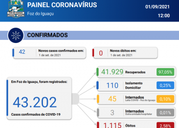 Sem óbitos registrados Foz do Iguaçu confirma 42 casos de Covid-19