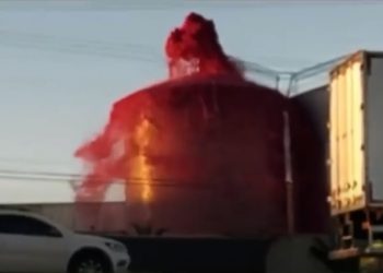 Tanque de suco da Vinhos Campo Largo transborda e imagem impressiona